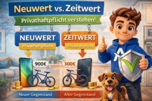 Neuwert oder Zeitwert in der Privathaftpflicht: Warum dieser Unterschied im Schadenfall entscheidend ist