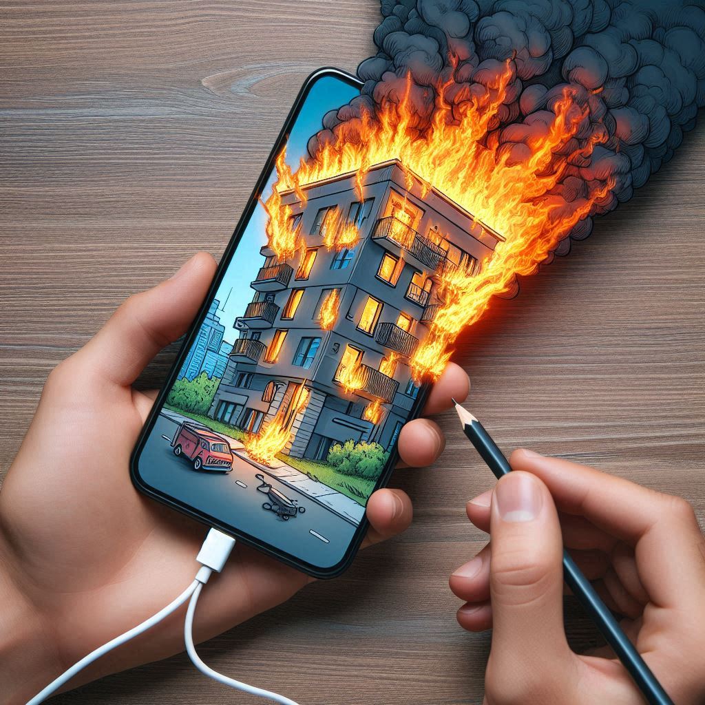 Brand durch Akku Handy KI