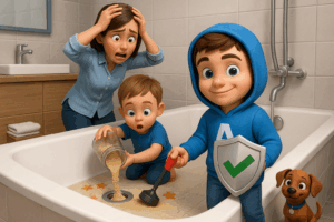 Dekorsand in Abfluss- ein echter Fall